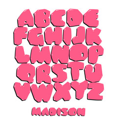 playful bubble balloon alphabet font candy-style Vector Image