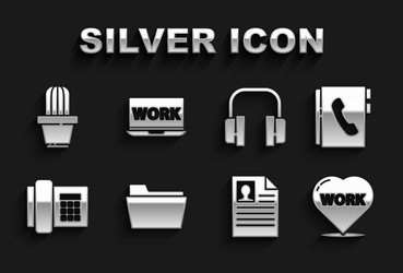 set document folder address book heart with text vector image