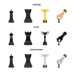 isolated object of checkmate and thin icon set vector image