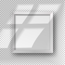 realistic square empty picture frame with window vector