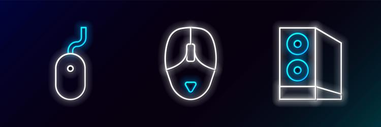 set line case of computer mouse and icon vector image
