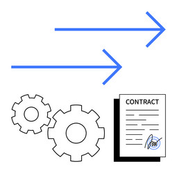 business workflow represented by arrows cogs vector image