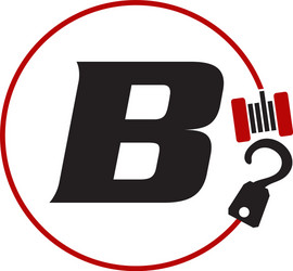 Crane hook towing letter b vector