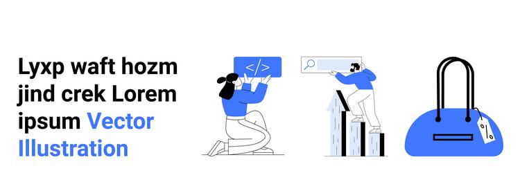 modern digital tasks coding research and stylish vector image