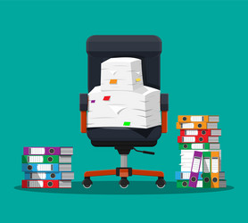 pile of paper documents and file folders vector