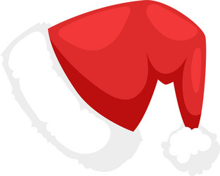 Red Santa Hat with White Fur vector