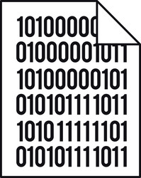 Documents with binary code isolated icon design vector