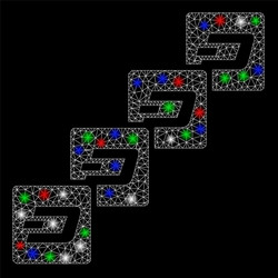 bright mesh carcass dash block chain with flash vector image