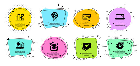 Decreasing graph reject medal and web timer icons vector
