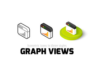 graph views icon in different style vector