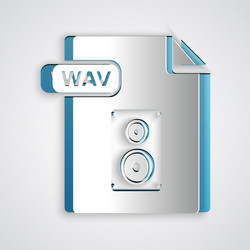 Paper cut wav file document download button vector