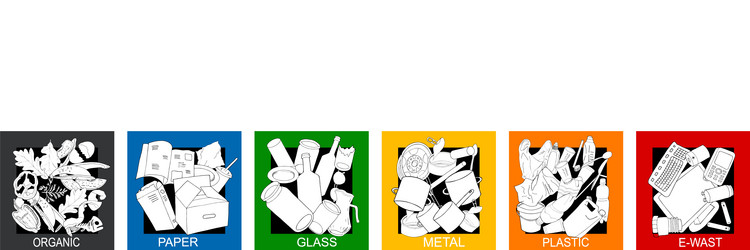 seamless pattern with different types garbage vector image