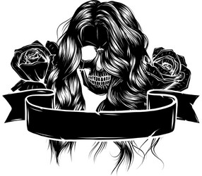 Skeleton Makeup Girl - Day of the Dead Vector Image