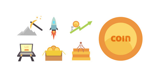 token ico and blockchain vector image