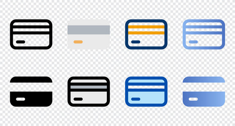 Card payment icons in different style vector