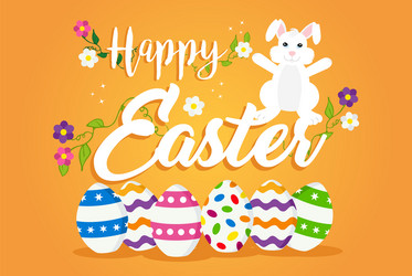 Happy Easter Rabbit Card Vector Image