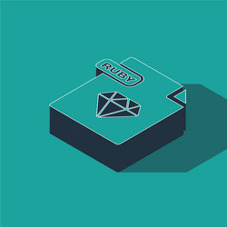 isometric ruby file document download button vector