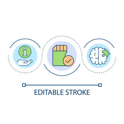 Memory brain storage loop concept icon vector