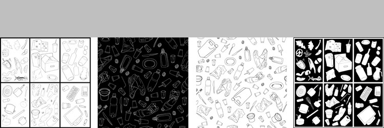 seamless pattern with different types garbage vector image