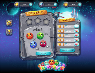 Space Game UI Elements vector image