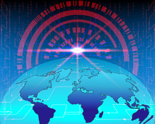 world map cyber line attack by hacker concept vector image