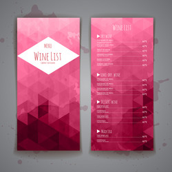 Abstract Wine Menu Background - Triangle Pattern vector image