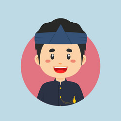 Avatar of a west java indonesian character vector