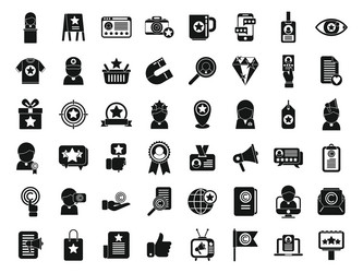 brand ambassador icons set simple vector