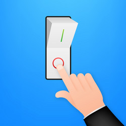 Flat icon on and off toggle switch button vector