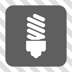 Fluorescent bulb rounded square button vector