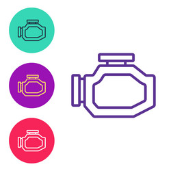 set line check engine icon isolated on white vector image