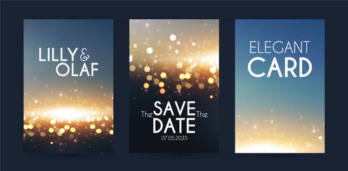 Soft bokeh with light flyer design template set vector