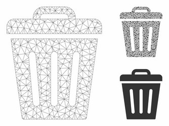 trash can mesh network model and triangle vector image
