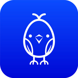 Chick icon blue vector