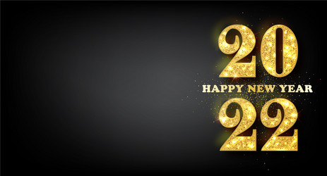 Happy new year 2022 banner golden luxury vector