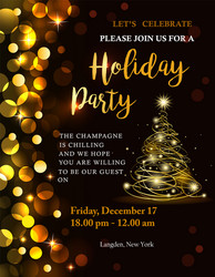 holiday party invitation vector