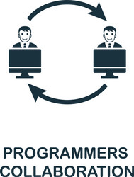 programmers collaboration icon creative element vector image