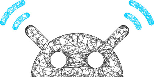 Web network robot radio signal icon vector