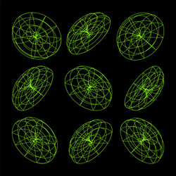 wireframe lined shapes perspective mesh 3d grid vector image