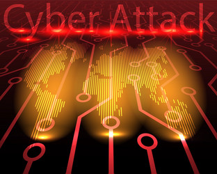world map cyber attack by hacker concept vector image
