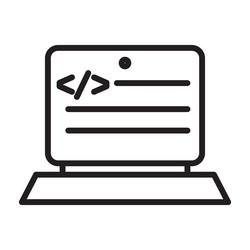 coding program icon black line art vector image