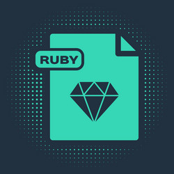 Green ruby file document download button vector