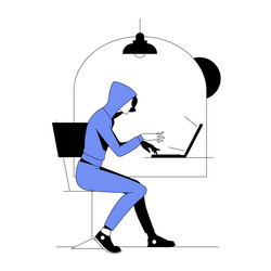 hacker phishing with laptop computer stealing vector image