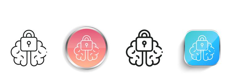 lock icon thin linear regular and button style vector image