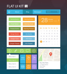 Modern Flat UI Kit for Web & Mobile vector image