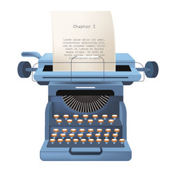 old typing machine outdated printing devices vector image