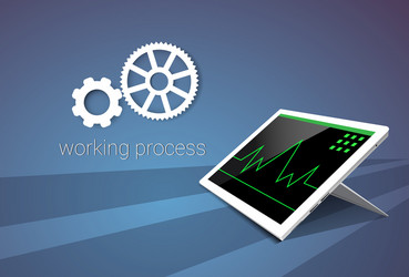 tablet computer responsive design financial graph vector image