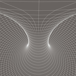 Wireframe torus with connected lines and dots vector