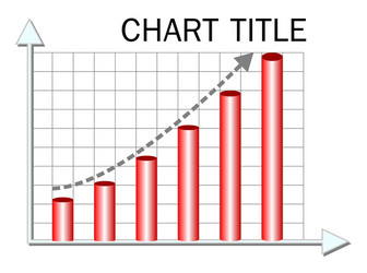 Chart template with red columns vector