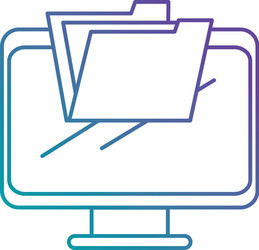 computer display with folder vector image